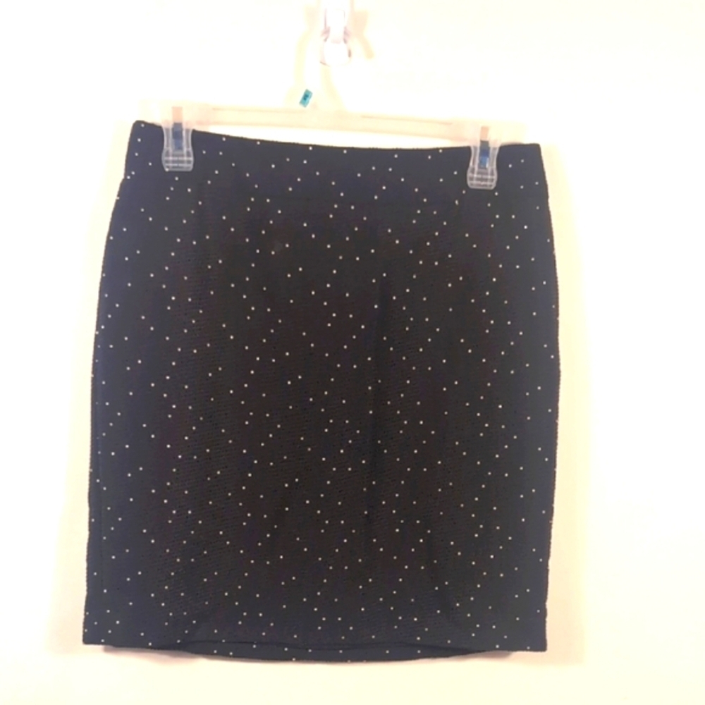 NWT Ann Taylor Black White Dot Mini Pencil Skirt Size 12